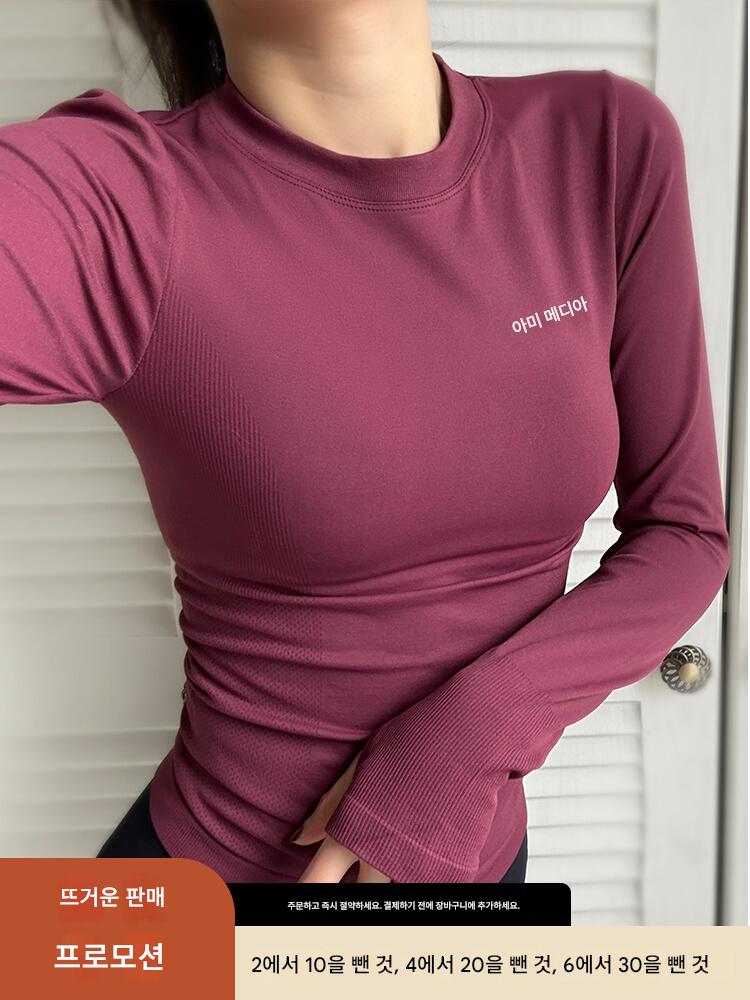 main_630178650897_0 여성용 섹시 스포츠 상의, 러닝용 긴팔 속건성 옷, 체육관 티셔츠, 타이트 슬리브, 고탄력 요가 옷 - 이미지 1