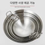 특대형 비자성 스테인리스 프라이팬 특대형 34-100cm 이중귀 둥근바닥 볶음삼각대 업소용 식당 농촌 대형 냄비 - 이미지 3
