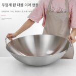특대형 비자성 스테인리스 프라이팬 특대형 34-100cm 이중귀 둥근바닥 볶음삼각대 업소용 식당 농촌 대형 냄비 - 이미지 4