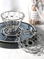 커피 필터 야외 캠핑 커피 장비 얼음 드립 콜드 추출 핸드 그라인더 필터 매달린 귀 접는 핸드 양조 브래킷