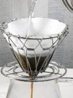 커피 필터 야외 캠핑 커피 장비 얼음 드립 콜드 추출 핸드 그라인더 필터 매달린 귀 접는 핸드 양조 브래킷 - 이미지 2