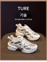 홍콩 화이트 대드 슈즈 여성 2025 봄과 가을 신상품 정품 가죽 두꺼운 밑창 캐주얼 슈즈 컬러 매칭 올매치 스포츠 슈즈 ins - 이미지 4