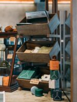 버섯 공간 & OLD 견고한 나무 다중 그리드 보관 선반 레트로 식료품 서랍 거실 침실 보관 캐비닛 - 이미지 2