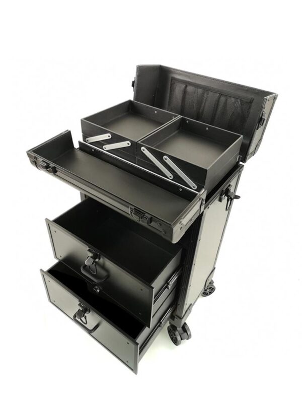 알루미늄 합금 트롤리 수하물 메이크업 박스 전문 메이크업 아티스트 네일 아트 미용 자수 도구 상자 2022 새로운 스타일 외출