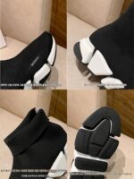 여성용 하이탑 파리 탄성 양말화 2025년 봄 여름 신상품 올매치 슬림 통기성 키높이 커플 스포츠화 남성용 - 이미지 4