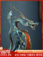 사업이 번창하고, 물을 흡수하는 청룡 구리 공예품, 중국 용 장식품, 회사 사무실 입구, 행운을 가져다주는 오픈 선물