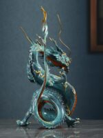 사업이 번창하고, 물을 흡수하는 청룡 구리 공예품, 중국 용 장식품, 회사 사무실 입구, 행운을 가져다주는 오픈 선물 - 이미지 2