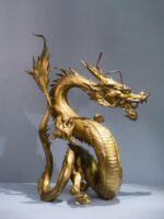 사업이 번창하고, 물을 흡수하는 청룡 구리 공예품, 중국 용 장식품, 회사 사무실 입구, 행운을 가져다주는 오픈 선물 - 이미지 4