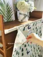 커튼펀치프리 발코니 반차양트랙 자체접착 도어커튼 신발장 방진 코튼리넨 심플 숨기기 추함 마법