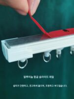 커튼펀치프리 발코니 반차양트랙 자체접착 도어커튼 신발장 방진 코튼리넨 심플 숨기기 추함 마법 - 이미지 5