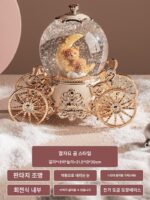 고급 회전 수정 구슬 뮤직 박스 소녀 생일 뮤직 박스 장식품 회전목마 소녀 선물 크리스마스