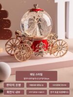 고급 회전 수정 구슬 뮤직 박스 소녀 생일 뮤직 박스 장식품 회전목마 소녀 선물 크리스마스 - 이미지 3