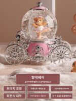 고급 회전 수정 구슬 뮤직 박스 소녀 생일 뮤직 박스 장식품 회전목마 소녀 선물 크리스마스 - 이미지 4