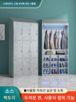 맞춤형 304 경사형 상단 스테인리스 스틸 직원 사물함 무진 식품 작업장 사물함 사물함 탈의실 소독 사물함 - 이미지 2