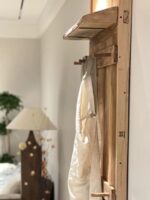 홈스테이 스타일 견고한 나무 옷걸이 보드 코트 랙 다기능 바닥 랙 매칭 보관 신발장 컨트리 스타일 - 이미지 4