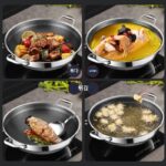 독일산 316 스테인리스 스틸 프라이팬 허니컴 노스틱 팬 더블 이어 플랫 바텀 대형 프라이팬 가정용 가스 인덕션 쿠커 - 이미지 3