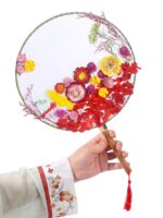 선생님의 날 말린 꽃 부채 DIY 재료 패키지 수제 영원한 꽃 궁전 부채 양면 빈 고대 부채 - 이미지 5