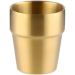 한국산 304 스테인리스 스틸 이중층 화상 방지 물컵 바베큐 레스토랑 맥주컵 티컵 음료컵 케이터링 골드 - 이미지 5