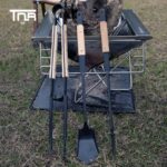 TNR 야외용 소화삽 소화후크 소화집게 손잡이 화상방지 탄소강 바베큐 캠핑 캠프파이어 소각도구 3종 세트 - 이미지 2
