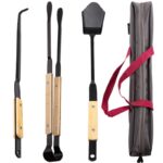 TNR 야외용 소화삽 소화후크 소화집게 손잡이 화상방지 탄소강 바베큐 캠핑 캠프파이어 소각도구 3종 세트 - 이미지 4