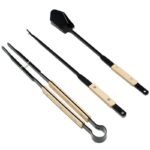 TNR 야외용 소화삽 소화후크 소화집게 손잡이 화상방지 탄소강 바베큐 캠핑 캠프파이어 소각도구 3종 세트 - 이미지 5