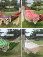 야외 해먹 롤오버 방지 피크닉 캠핑 바베큐 자가 운전 리조트 경치 좋은 여가 더블 스윙 침대