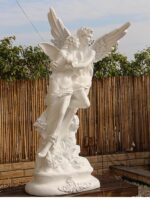 사랑 신 날개 커플 동상 사계절 밝은 천사 조각 대형 유리 섬유 인물 아트워크 장식 장식품 - 이미지 2