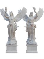 사랑 신 날개 커플 동상 사계절 밝은 천사 조각 대형 유리 섬유 인물 아트워크 장식 장식품 - 이미지 4