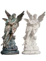 사랑 신 날개 커플 동상 사계절 밝은 천사 조각 대형 유리 섬유 인물 아트워크 장식 장식품 - 이미지 5