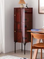 저와 같은 스타일의 사이드 캐비닛, 좁은 하이 캐비닛, 심플하고 가벼운 럭셔리 거실 캐비닛, 벽면 수납장 와인 수납장 - 이미지 2