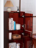 저와 같은 스타일의 사이드 캐비닛, 좁은 하이 캐비닛, 심플하고 가벼운 럭셔리 거실 캐비닛, 벽면 수납장 와인 수납장 - 이미지 3