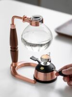 IL RECAFFE 컨큐빈 사이펀 포트 수제 사이펀 커피 포트 홈 레트로 고온 내성 유리 금도금 - 이미지 3