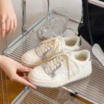 홍콩 샤넬 스타일 정품 가죽 화이트 슈즈 여성용 2025 봄과 가을 신상 올매치 메시 통기성 스포츠 캐주얼 스니커즈 - 이미지 4