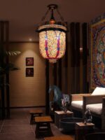 민족적 이국적인 스타일 장식 바 통로 부스 특별 샹들리에 신장 레스토랑 태국 마사지 룸 장식 램프 - 이미지 3