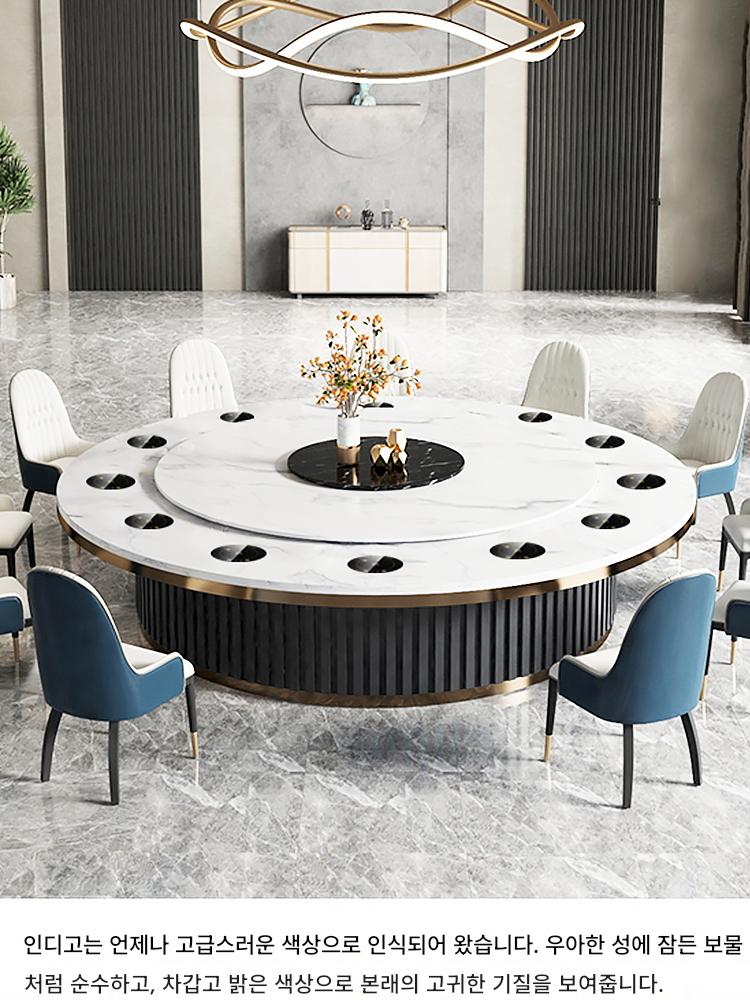 main_649015660495_0-1 록플레이트 핫팟테이블 전자렌지 일체형 대리석 전기식탁 원형테이블 홈 무연 1인용 1포트 상업용 - 이미지 1