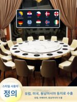 록플레이트 핫팟테이블 전자렌지 일체형 대리석 전기식탁 원형테이블 홈 무연 1인용 1포트 상업용 - 이미지 5