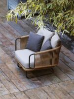 안뜰 야외 홈스테이 소파 방수 선크림 라탄 의자 싱글 거실 와비사비 스타일 레저 야외 발코니 가구 - 이미지 2