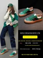 홍콩 트렌디 브랜드 정품 가죽 화이트 슈즈 여성용 2025년 신상 봄 가을 레트로 플랫 통기성 스니커즈 인기 캐주얼 슈즈 - 이미지 4