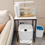 청소 로봇 동반자 수족관 세탁기 대리석 선반 구름 고래 ecbos 소형 선반 데스크탑 사이드 테이블 - 이미지 4