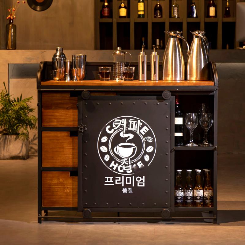 main_652325087355_0-1 미국 레트로 다이닝 캐비닛 사이드보드 수납 캐비닛 주문 제작 소형 와인 캐비닛 레트로 레스토랑 티 테이블 찬장 - 이미지 1