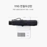 111g 초경량 깃털 3단 우산 휴대용 컴팩트 블랙 접착제 선크림 UV upf50+ 햇살 좋은 날과 비오는 날을 위한 우산 - 이미지 3