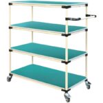 안티 스태틱 턴오버 차량 자재 랙 워크숍 모바일 분류 차량 린 파이프 트롤리 워크벤치 조립 라인 프로모션 - 이미지 5