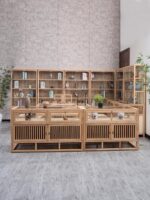 견고한 목재 보석 진열장 느릅나무 유리 진열장 옥 보석 부티크 선반 진열장 중국식 섬 벽장