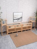 견고한 목재 보석 진열장 느릅나무 유리 진열장 옥 보석 부티크 선반 진열장 중국식 섬 벽장 - 이미지 2