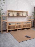 견고한 목재 보석 진열장 느릅나무 유리 진열장 옥 보석 부티크 선반 진열장 중국식 섬 벽장 - 이미지 4