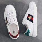 2024 가을 신상 내부 높이 증가 자수 꿀벌 흰색 신발 여성 캐주얼 신발 올매치 정품 가죽 플랫 신발 여성 - 이미지 4