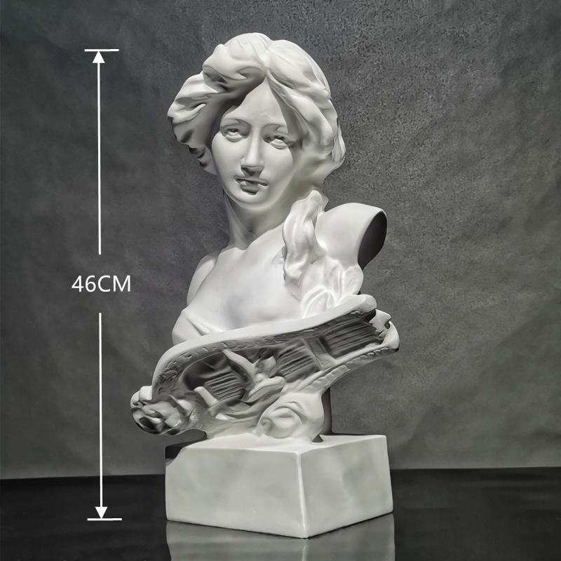 main_655762445748_0-1 친누 수지 조각상 모델 룸 심플 와인 캐비닛 석고 머리 부드러운 장식 예술 작품 사무실 장식 대형 - 이미지 1