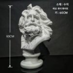 친누 수지 조각상 모델 룸 심플 와인 캐비닛 석고 머리 부드러운 장식 예술 작품 사무실 장식 대형 - 이미지 2