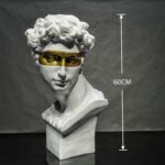 친누 수지 조각상 모델 룸 심플 와인 캐비닛 석고 머리 부드러운 장식 예술 작품 사무실 장식 대형 - 이미지 3