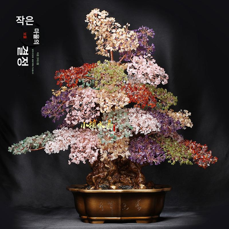 main_655830618170_0-1 천연 수정 돈나무 거실 와인 캐비닛 현관 포춘 장식 오픈 하우스 이사 선물 홈 데코레이션 심플 - 이미지 1